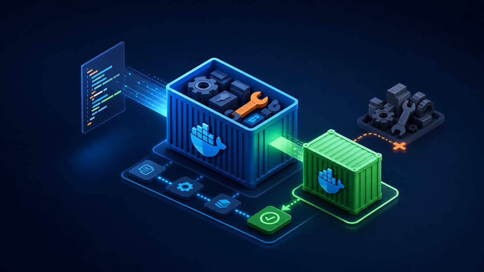 Multi-stage Docker build producing a small runtime container