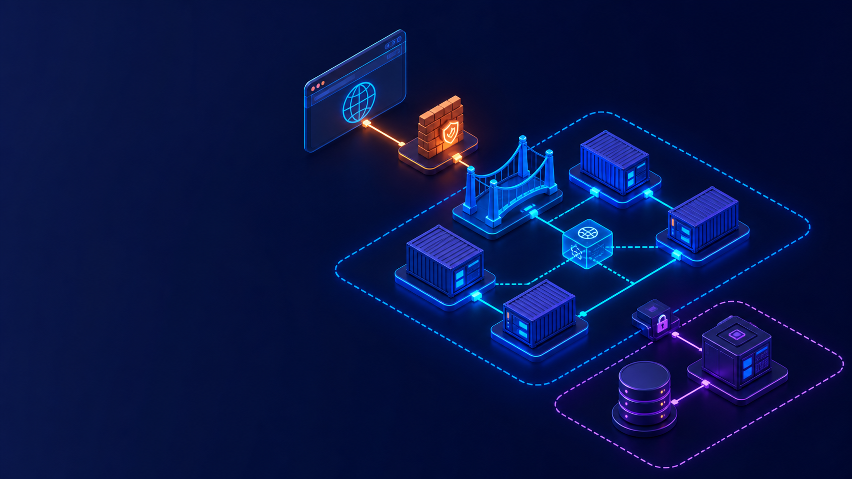 Docker containers communicating across isolated bridge networks